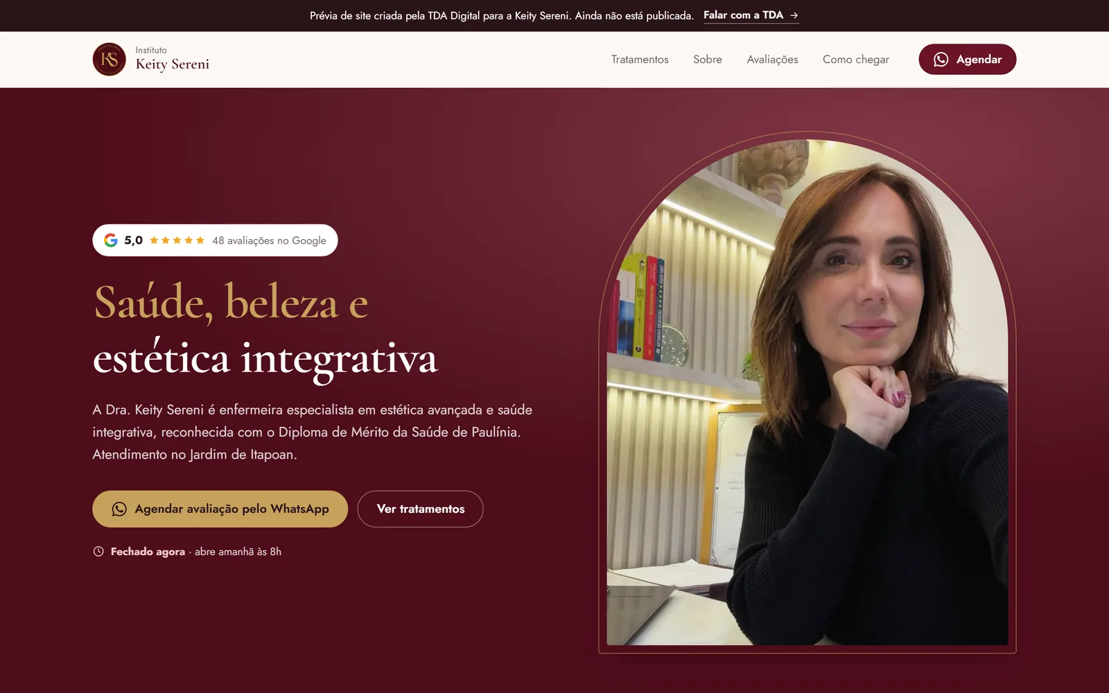 Prévia de site da Keity Sereni