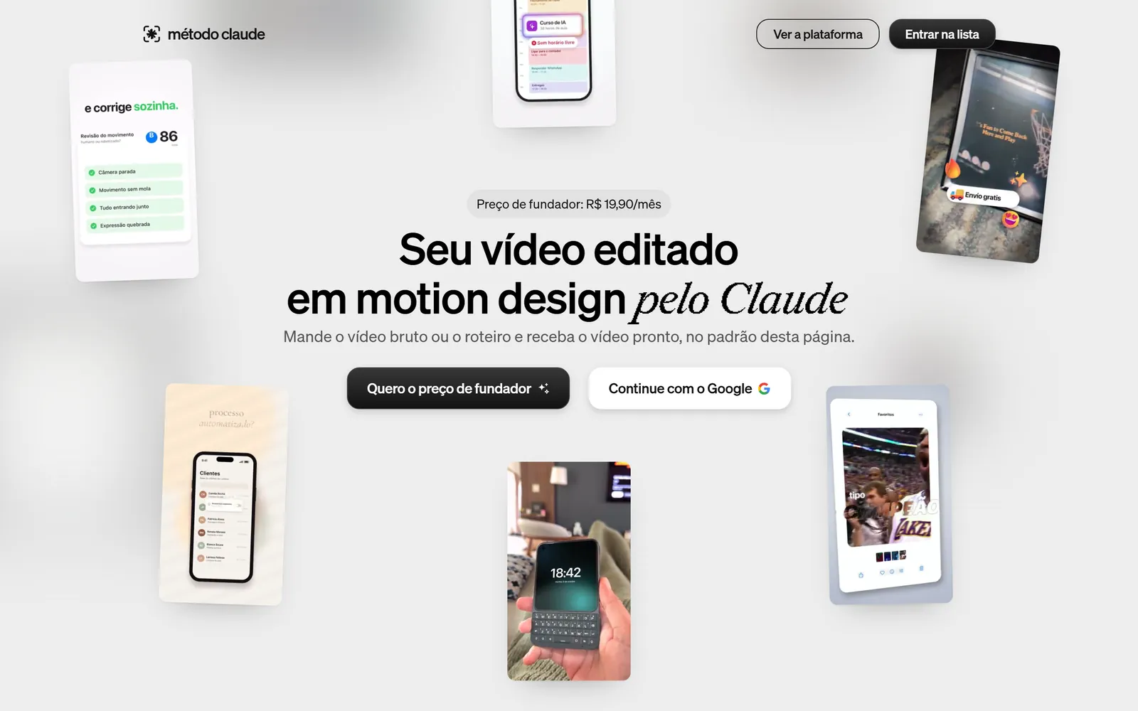 Landing do Método Claude Motion